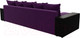 Миниатюра изображения товара Диван угловой Лига Диванов Дубай 88 левый / 105799 (микровельвет, фиолетовый/черный)