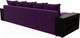 Миниатюра изображения товара Диван угловой Лига Диванов Дубай 88 левый / 105799 (микровельвет, фиолетовый/черный)