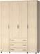 Миниатюра изображения товара Шкаф Премиум Гармония четырехстворчатый без зеркал с накладками (шимо светлый)