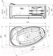 Миниатюра изображения товара Ванна акриловая Vannesa София 169x99 / 2-78-0-2-1-223 (с экраном и каркасом правым)