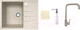 Миниатюра изображения товара Мойка кухонная со смесителем БелЭворс Vega L + смеситель W4998-4 + дозатор L405-1 (бежевый)