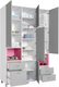 Миниатюра изображения товара Шкаф Polini Kids Mirum 2335 трехсекционный / 0002121.149 (белый/серый/розовый)