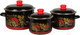 Миниатюра изображения товара Набор кастрюль СтальЭмаль Рябина 7КВ191М (черный/красный)