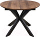 Миниатюра изображения товара Обеденный стол ОКА Раунд 100-140x75 (дуб мореный/черный)