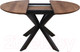Миниатюра изображения товара Обеденный стол ОКА Раунд 100-140x75 (дуб мореный/черный)
