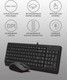 Миниатюра изображения товара Комплект клавиатура и мышь A4Tech Fstyler F1512 (черный)
