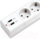Миниатюра изображения товара Сетевой фильтр Buro BU-SP5USB 2A-W (5м, 6 розеток, белый)