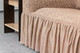 Миниатюра изображения товара Чехол на 3-х местный диван Софатэкс Люкс ПО-1 Венеция с оборкой / 00933 (капучино)