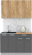 Миниатюра изображения товара Кухонный гарнитур Интерлиния Мила Лайт 1.2 (дуб золотой/антрацит/дуб бунратти)