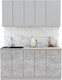 Миниатюра изображения товара Кухонный гарнитур Интерлиния Мила Лайт 1.6-60 (серебристый/бетон/бискайская сосна)