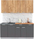 Миниатюра изображения товара Кухонный гарнитур Интерлиния Мила Лайт 1.8 (дуб золотой/антрацит/дуб бунратти)