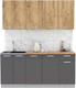 Миниатюра изображения товара Кухонный гарнитур Интерлиния Мила Лайт 1.8-60 (дуб золотой/антрацит/дуб бунратти)