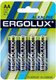 Миниатюра изображения товара Комплект батареек Ergolux LR6 Alkaline BL-4 (1.5В)
