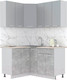 Миниатюра изображения товара Кухонный гарнитур Интерлиния Мила Лайт 1.2x1.5 (серебристый/бетон/бискайская сосна)