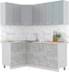 Миниатюра изображения товара Кухонный гарнитур Интерлиния Мила Лайт 1.2x1.9 (серебристый/бетон/бискайская сосна)