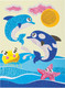 Миниатюра изображения товара Набор для творчества Юнландия Аппликация из фольги. Дельфинчики / 662379