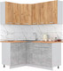 Миниатюра изображения товара Кухонный гарнитур Интерлиния Мила Лайт 1.2x1.7 (дуб золотой/бетон/дуб бунратти)
