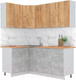 Миниатюра изображения товара Кухонный гарнитур Интерлиния Мила Лайт 1.2x1.9 (дуб золотой/бетон/дуб бунратти)
