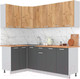 Миниатюра изображения товара Кухонный гарнитур Интерлиния Мила Лайт 1.2x2.2  (дуб золотой/антрацит/дуб бунратти)