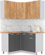 Миниатюра изображения товара Кухонный гарнитур Интерлиния Мила Лайт 1.2x1.4 (дуб золотой/антрацит/дуб бунратти)