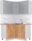Миниатюра изображения товара Кухонный гарнитур Интерлиния Мила Лайт 1.2x1.3 (серебристый/дуб золотой/дуб бунратти)