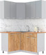 Миниатюра изображения товара Кухонный гарнитур Интерлиния Мила Лайт 1.2x1.5 (серебристый/дуб золотой/дуб бунратти)