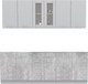 Миниатюра изображения товара Кухонный гарнитур Интерлиния Мила 22 (серебристый/бетон/бискайская сосна)