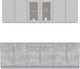 Миниатюра изображения товара Кухонный гарнитур Интерлиния Мила 24 (серебристый/бетон/бискайская сосна)