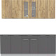 Миниатюра изображения товара Кухонный гарнитур Интерлиния Мила 21 (дуб золотой/антрацит/дуб бунратти)