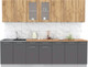 Миниатюра изображения товара Кухонный гарнитур Интерлиния Мила 27 (дуб золотой/антрацит/дуб бунратти)
