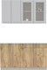 Миниатюра изображения товара Кухонный гарнитур Интерлиния Мила 14-60 (серебристый/дуб золотой/дуб бунратти)