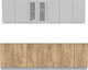 Миниатюра изображения товара Кухонный гарнитур Интерлиния Мила 26 (серебристый/дуб золотой/дуб бунратти)