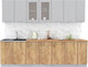 Миниатюра изображения товара Кухонный гарнитур Интерлиния Мила 27 (серебристый/дуб золотой/дуб бунратти)