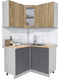 Миниатюра изображения товара Кухонный гарнитур Интерлиния Мила 12x12 (дуб золотой/антрацит/дуб бунратти)