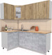 Миниатюра изображения товара Кухонный гарнитур Интерлиния Мила 12x20 (дуб золотой/бетон/дуб бунратти)