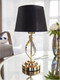 Миниатюра изображения товара Прикроватная лампа Лючия Стразы 323 (золото/серебристый/черный)