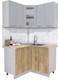 Миниатюра изображения товара Кухонный гарнитур Интерлиния Мила 12x12 (серебристый/дуб золотой/дуб бунратти)