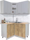 Миниатюра изображения товара Кухонный гарнитур Интерлиния Мила 12x13 (серебристый/дуб золотой/дуб бунратти)