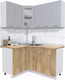 Миниатюра изображения товара Кухонный гарнитур Интерлиния Мила 12x15 (серебристый/дуб золотой/дуб бунратти)