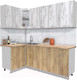 Миниатюра изображения товара Кухонный гарнитур Интерлиния Мила 12x21 (дуб белый/дуб золотой/дуб бунратти)