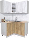 Миниатюра изображения товара Кухонный гарнитур Интерлиния Мила 12x13 (дуб белый/дуб золотой/дуб бунратти)