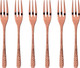 Миниатюра изображения товара Набор десертных вилок Sambonet Venezia Copper 18/10 PVD / 52765CA5 (6шт)