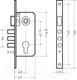Миниатюра изображения товара Замок врезной Аллюр Лайт 132/3-61А(1232) GP (латунь)