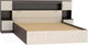Миниатюра изображения товара Двуспальная кровать Стендмебель Басса КР-552 (дуб белфорт/венге)