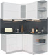 Миниатюра изображения товара Кухонный гарнитур Интерлиния Мила Матте 1.5x1.4 А правая (белый/белый/кастилло темный)