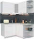 Миниатюра изображения товара Кухонный гарнитур Интерлиния Мила Матте 1.5x1.4 А правая (белый/белый/опал светлый)