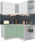 Миниатюра изображения товара Кухонный гарнитур Интерлиния Мила Матте 1.5x1.4 А правая (белый/мята/опал светлый)