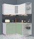 Миниатюра изображения товара Кухонный гарнитур Интерлиния Мила Матте 1.5x1.4 А правая (белый/мята/опал светлый)