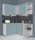 Миниатюра изображения товара Кухонный гарнитур Интерлиния Мила Матте 1.5x1.4 А правая (океан/океан/травертин серый)