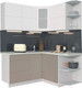 Миниатюра изображения товара Кухонный гарнитур Интерлиния Мила Матте 1.5x1.6 А правая (белый/луна/опал светлый)